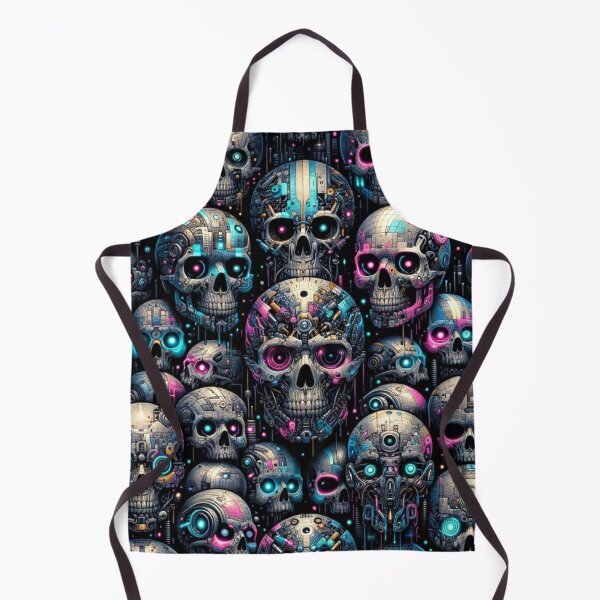 Item preview, Cyberpunk Skulls Pattern Prints designed and sold by PinUpPizzazz.