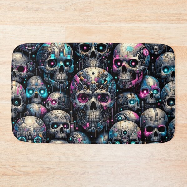 Item preview, Cyberpunk Skulls Pattern Prints designed and sold by PinUpPizzazz.