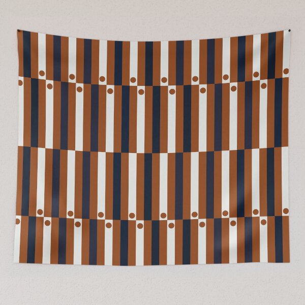 Item preview, Albert 1B - Navy & Rust - Abstract Geometric Pattern designed and sold by BlertaDK.