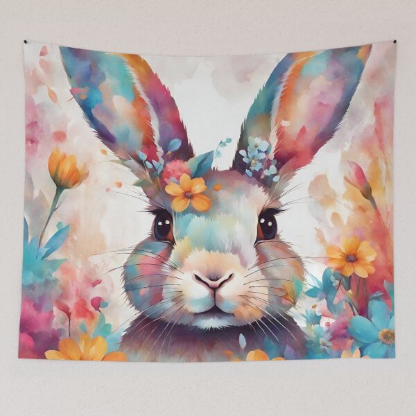 Item preview, Rabbit with flowers blooms designed and sold by NingningS.