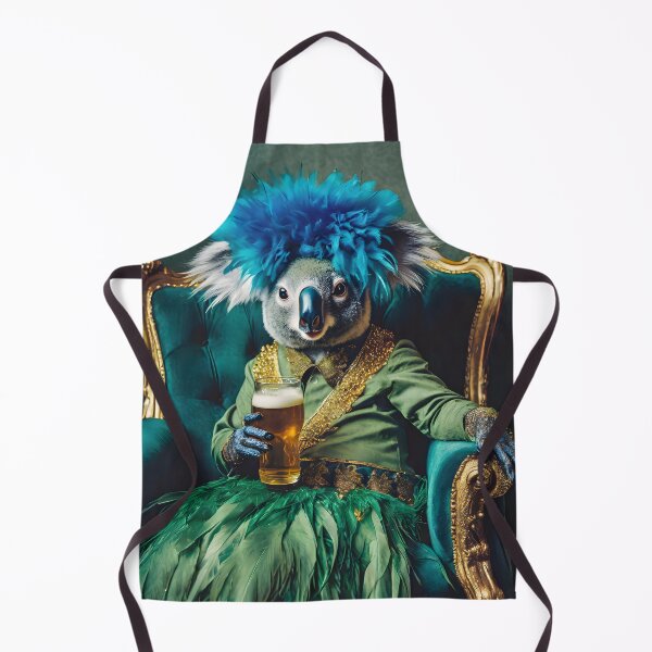 Item preview, Bho Koala with beer on a velvet armchair designed and sold by Jeepbabes.