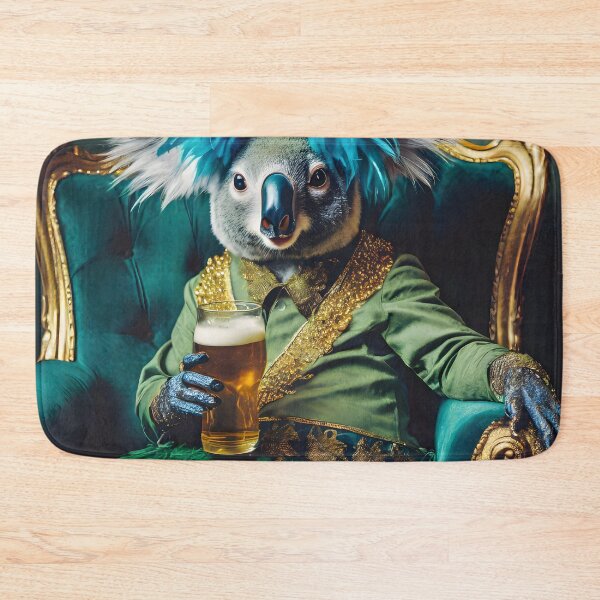 Item preview, Bho Koala with beer on a velvet armchair designed and sold by Jeepbabes.