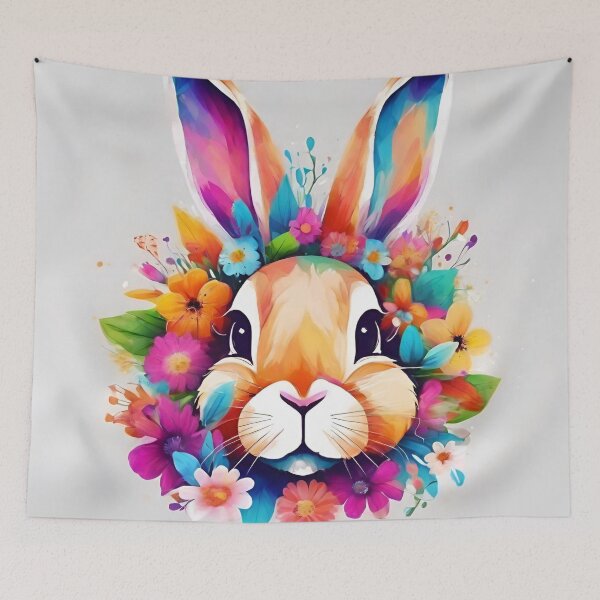 Item preview, Flowers bloom on rabbit head designed and sold by NingningS.