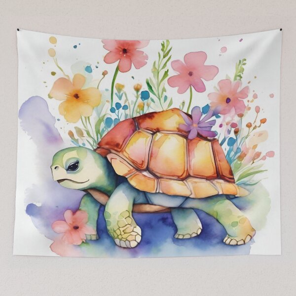 Item preview, A cute turtle with flowers blooming designed and sold by NingningS.