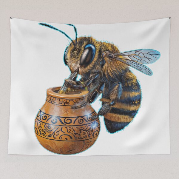 Item preview, Bee drinking yerba mate designed and sold by MrDaveLancz.