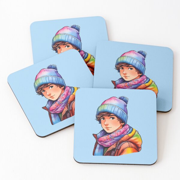 Item preview, cute boy with beanie and scarf designed and sold by Cosmicreations1.