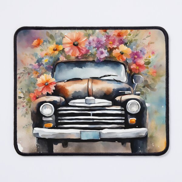 Item preview, Flowers blooming with black old car designed and sold by NingningS.