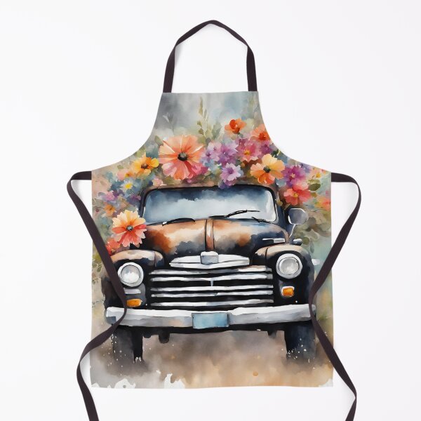 Item preview, Flowers blooming with black old car designed and sold by NingningS.