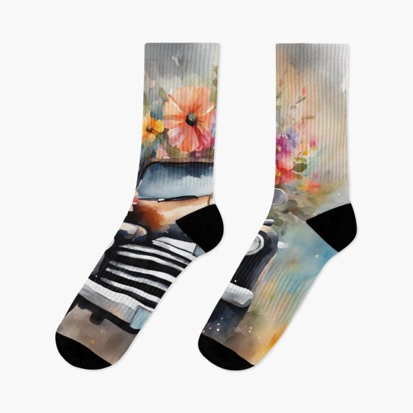Item preview, Flowers blooming with black old car designed and sold by NingningS.