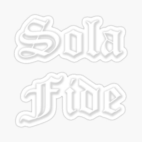 Vista previa del artículo con la obra «Sola Fide Latin Faith Alone Five Solas Reforma Camiseta», diseñado y vendido por KCTraders.