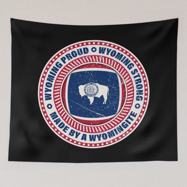 Artikelvorschau, Vintage Wyoming-Flagge – Wyoming stolz, Wyoming stark – hergestellt von einem Wyomingiten entworfen und verkauft von patriotwardrobe.