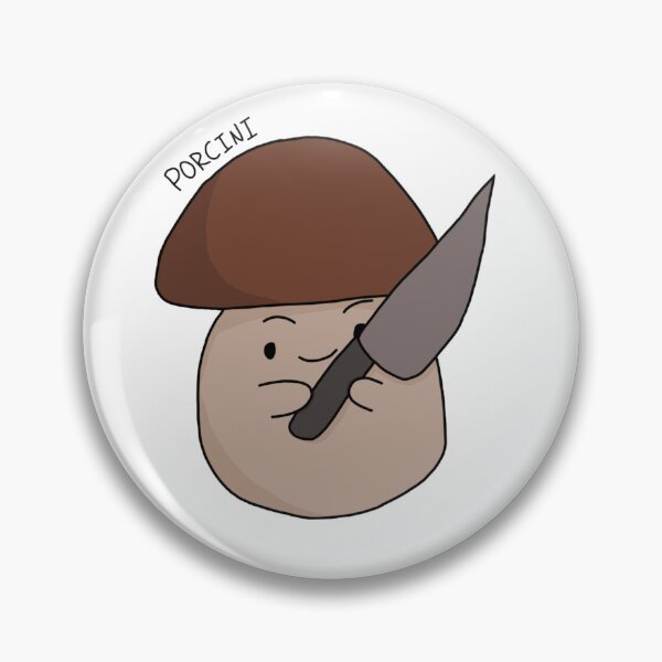 Item preview, Porcini mushroom holding a knife designed and sold by Shroomiesandco.