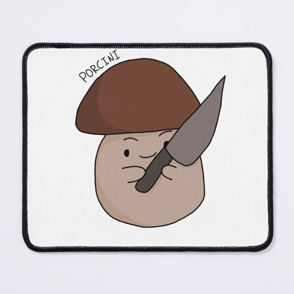Item preview, Porcini mushroom holding a knife designed and sold by Shroomiesandco.