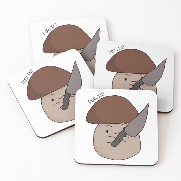 Item preview, Porcini mushroom holding a knife designed and sold by Shroomiesandco.