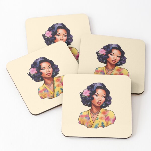 Item preview, Black woman with flower in her hair  designed and sold by Cosmicreations1.