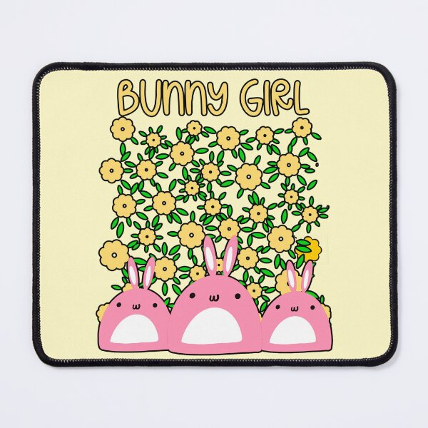 Item preview, Bunny Girl Kawaii Pink Bunnies and Daisies designed and sold by Renata Illustrata.