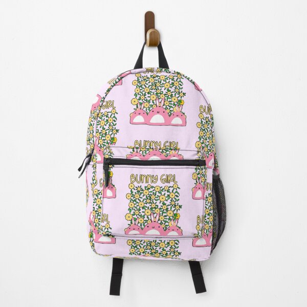 Item preview, Bunny Girl Kawaii Pink Bunnies and Daisies designed and sold by Renata Illustrata.