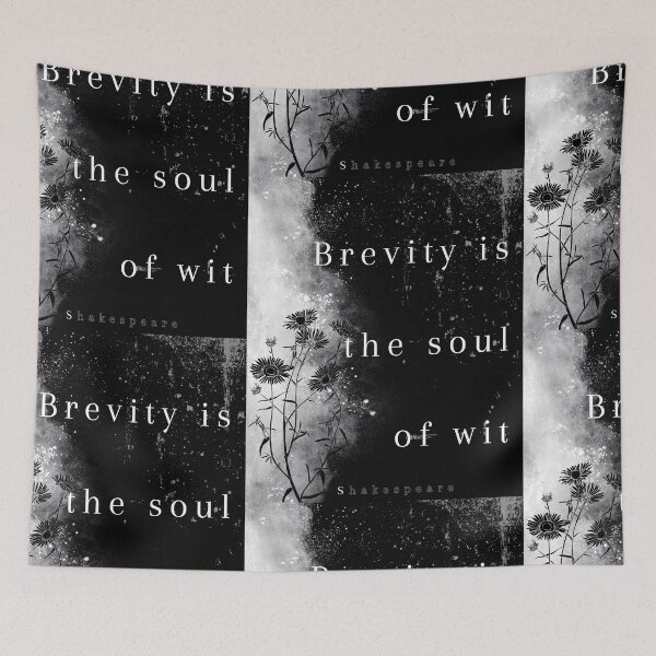 Item preview, Shakespeare's Brevity the soul of wit quote, flowers designed and sold by TheWriteHand.
