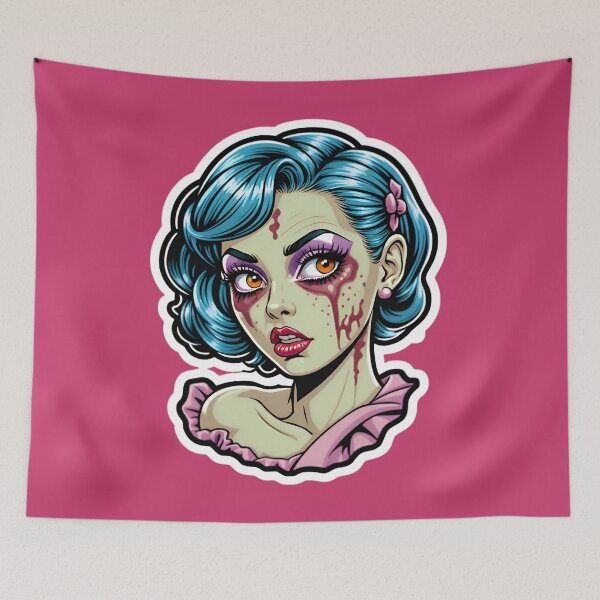 Aperçu de l'œuvre Cute Vintage Anime Zombie Pinup Girl créée et vendue par TheArtOfPat.