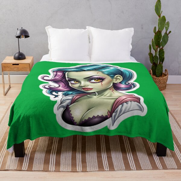 Aperçu de l'œuvre Cute Vintage Anime Zombie Pinup Girl créée et vendue par TheArtOfPat.