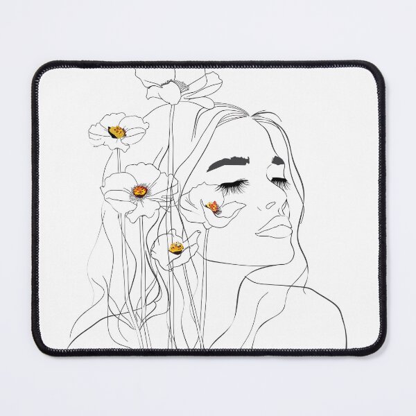 Item preview, Single Line Woman With Flowers designed and sold by 5minArtStudio.