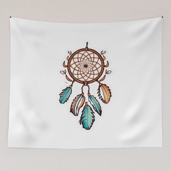 Item preview, Watercolor Dreamcatcher with Spiritual Feathers designed and sold by NiftyWrx.