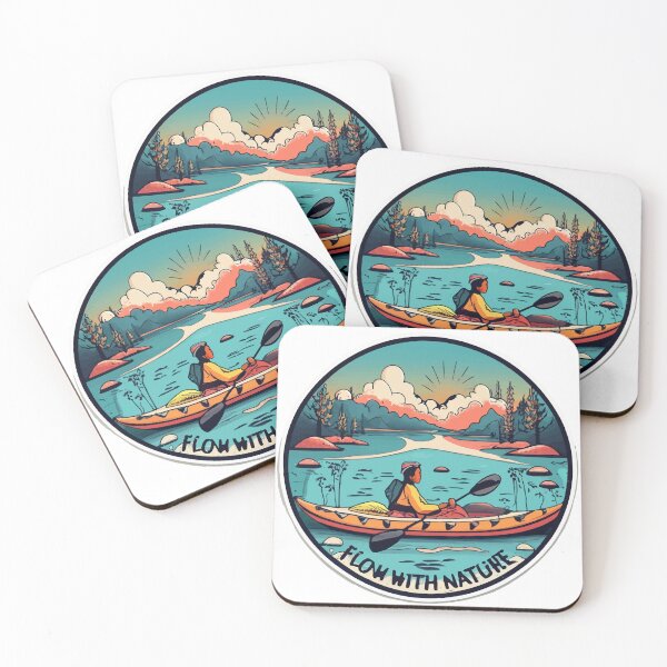 Item preview, Flow With Nature - Native American Kayak River Scene designed and sold by NiftyWrx.