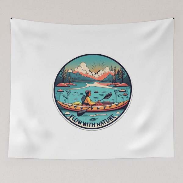 Item preview, Flow With Nature - Native American Kayak River Scene designed and sold by NiftyWrx.