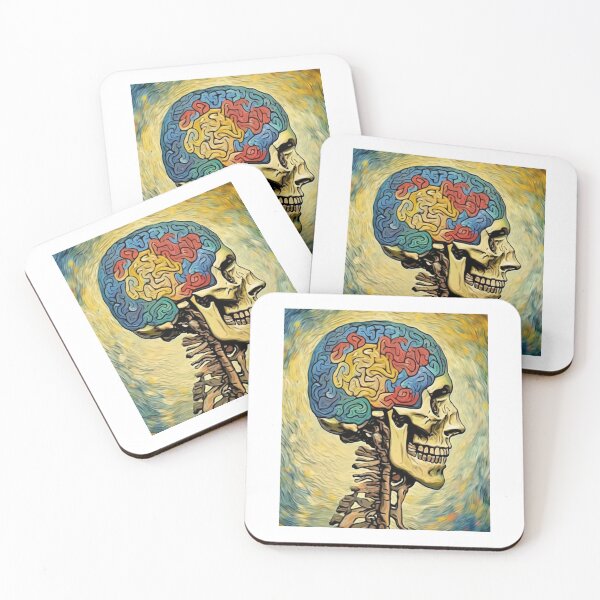 Item preview, "Highlighted Human Brain in Skeleton" designed and sold by Artisticanvas.