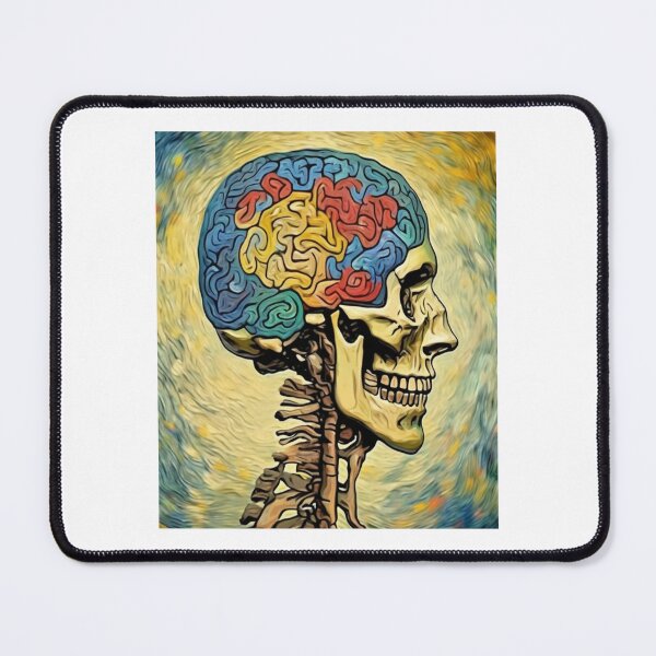 Item preview, "Highlighted Human Brain in Skeleton" designed and sold by Artisticanvas.