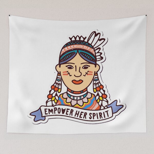 Item preview, Empower Her Spirit - Native American Woman Illustration designed and sold by NiftyWrx.