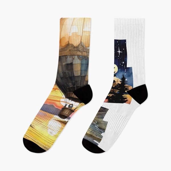 Item preview, Sunset Hot Air Balloon Ride - Colorful Watercolor designed and sold by HausKatz.