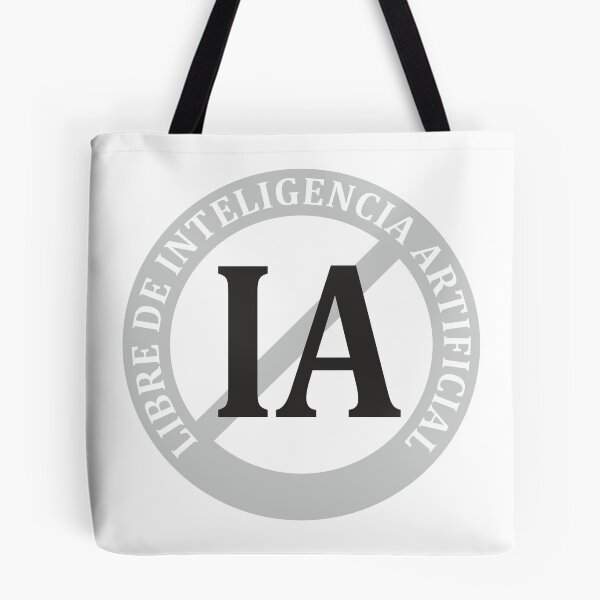 Item preview, Sello de Libre de Inteligencia Artificial gris designed and sold by Tiendaplanista.