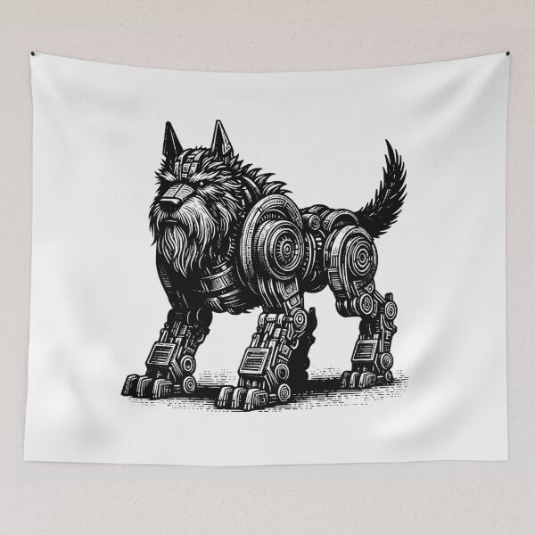 Item preview, Steampunk Cyber Pup: A Futuristic Twist for Redbubble designed and sold by LATINOERRANTES.