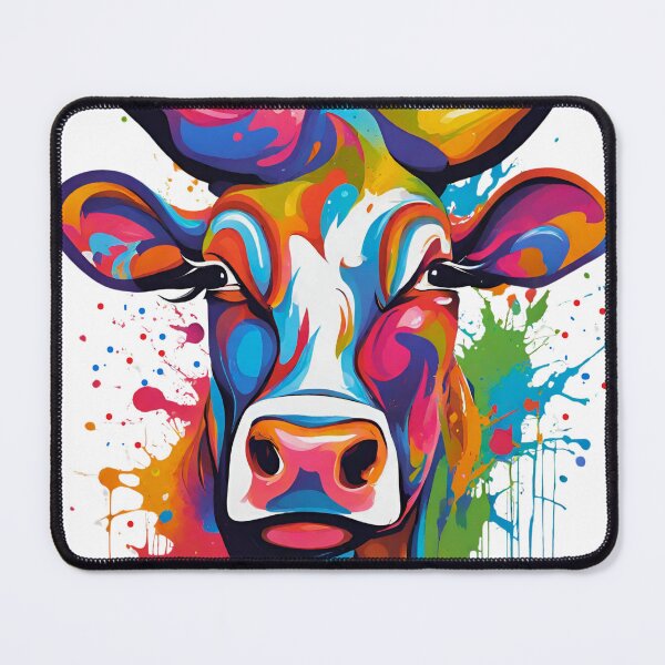Item preview, Cow Portrait Funny European Colorful Abstract Art designed and sold by Modern-Tropical.