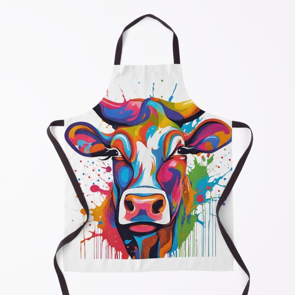 Item preview, Cow Portrait Funny European Colorful Abstract Art designed and sold by Modern-Tropical.