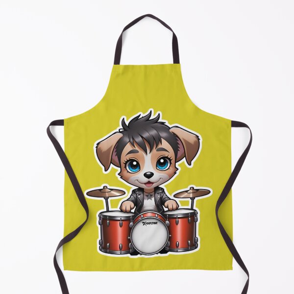 Item preview, Cute Rockstar Puppy Dog With A Drumset designed and sold by TheArtOfPat.