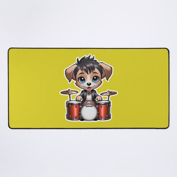 Item preview, Cute Rockstar Puppy Dog With A Drumset designed and sold by TheArtOfPat.
