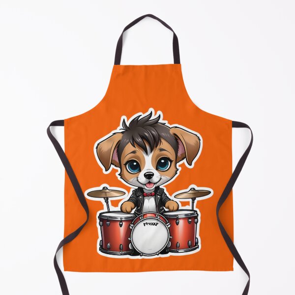 Item preview, Cute Rockstar Puppy Dog With A Drumset designed and sold by TheArtOfPat.