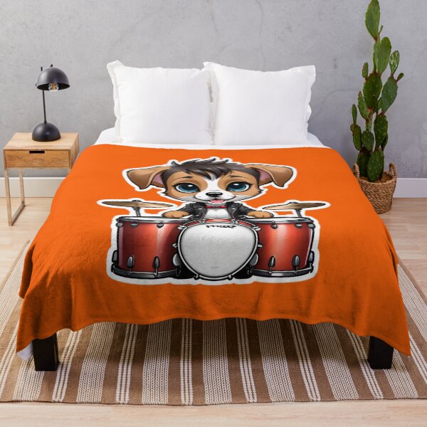 Item preview, Cute Rockstar Puppy Dog With A Drumset designed and sold by TheArtOfPat.