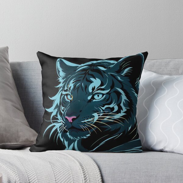 Item preview, Tiger Neon Cyan Outline designed and sold by Vishnu Rajbhar.