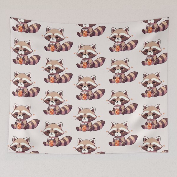 Item preview, Raccoon Drinking Ice Tea designed and sold by LemuellTrends.