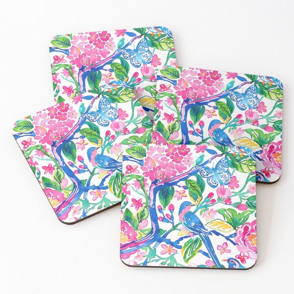 Item preview, Preppy chinoiserie birds, flowers and butterflies designed and sold by SophieClimaArt.
