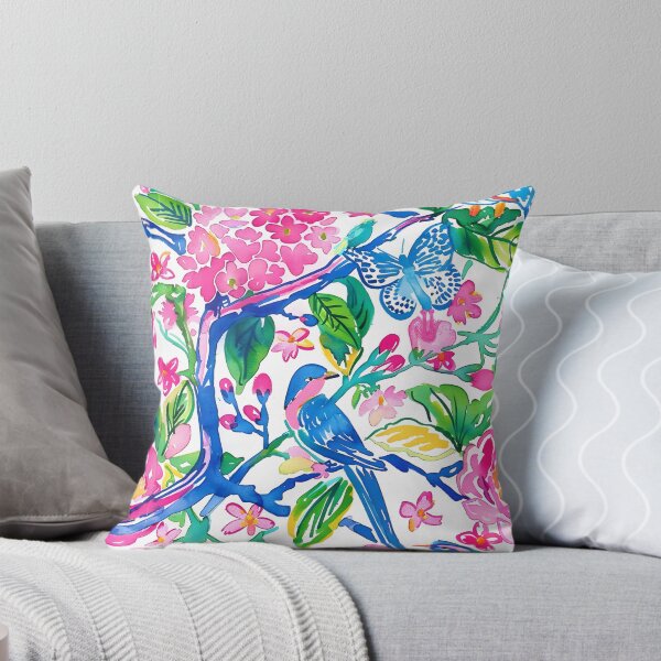 Item preview, Preppy chinoiserie birds, flowers and butterflies designed and sold by SophieClimaArt.