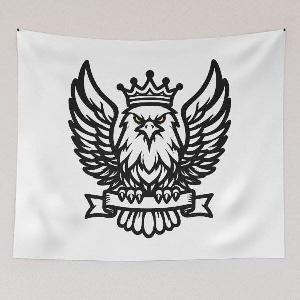 Item preview, Majestic black and white Eagle with Crown designed and sold by Colorful Dreams.