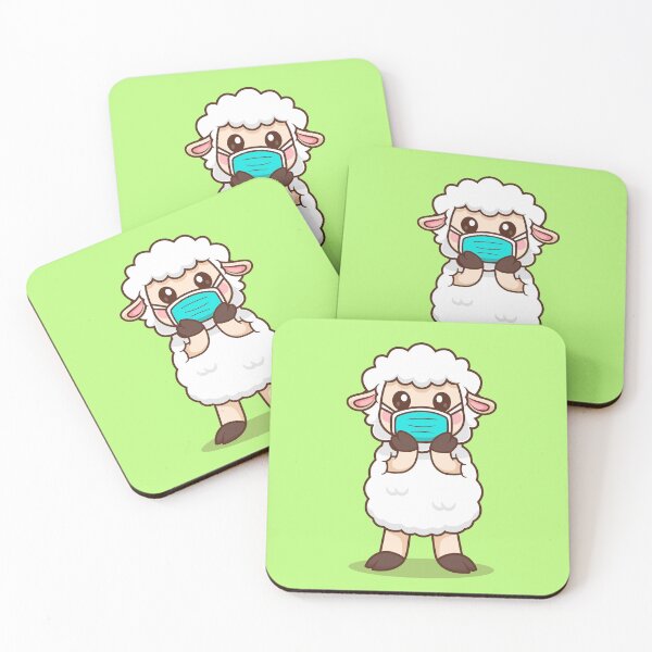 Item preview, Safety First: Cute Sheep Wearing Medical Mask designed and sold by hjian8219.