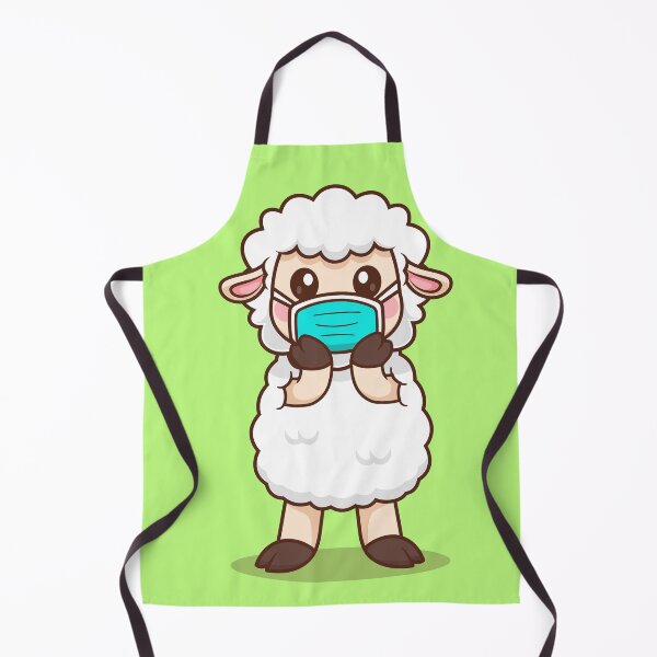 Item preview, Safety First: Cute Sheep Wearing Medical Mask designed and sold by hjian8219.