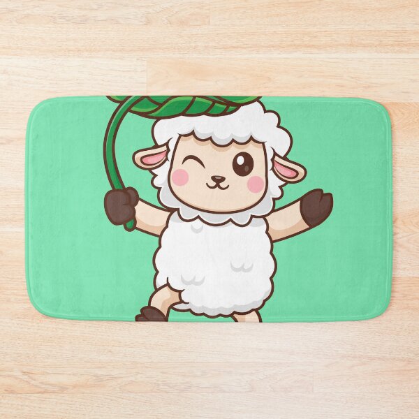 Item preview, Nature's Gift: Cute Sheep Holding Leaf" designed and sold by hjian8219.