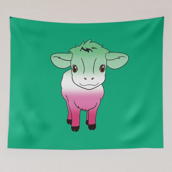 Item preview, Cute Abrosexual Pride Flag Cow, Kawaii Abrosexual Pride Design designed and sold by Travelslightly.