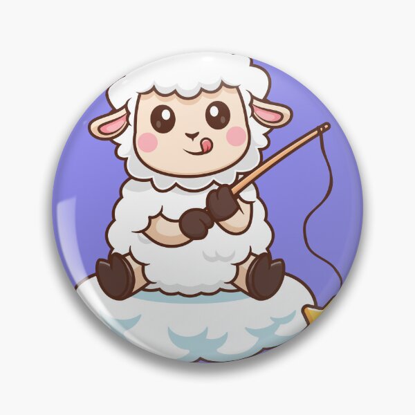 Item preview, Starry Catch: Cute Sheep Fishing for Stars in Clouds designed and sold by hjian8219.